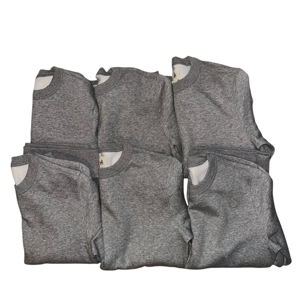 Lot 6 NWT Amazon Aware Mens S Sweatshirts Thick Grey Heather Soft Fleece Lined